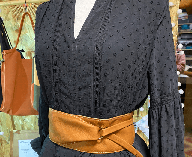 Ceinture cuir camel 
