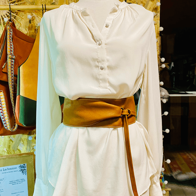 Ceinture cuir camel 
